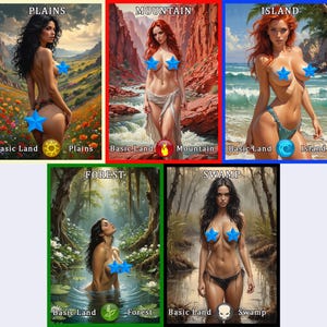 Pacchetto di carte di prova di Nude Basic Lands V3 PROXY Edh Cube