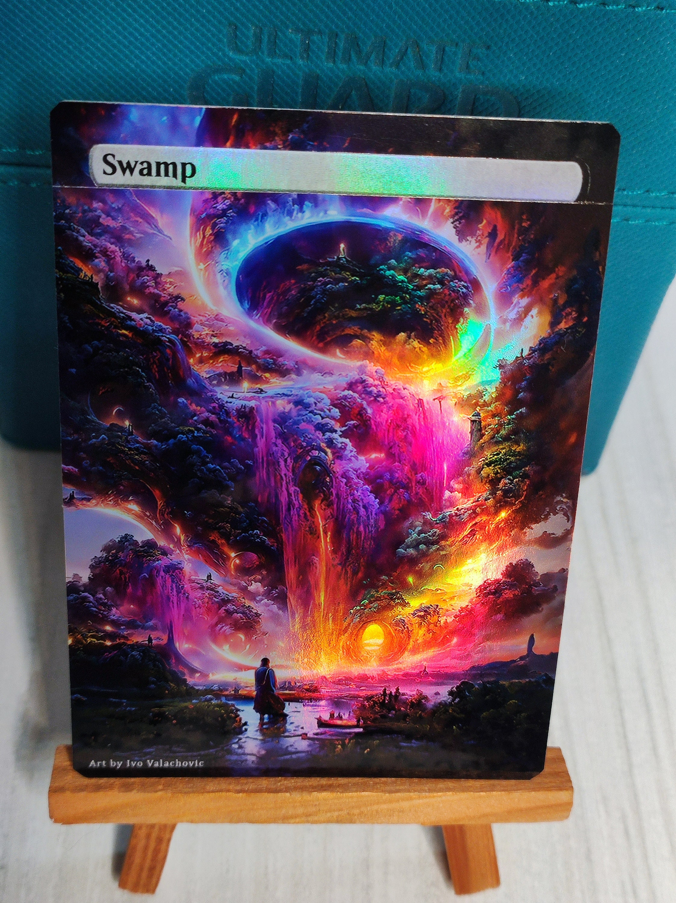 沼 swamp アーティスト拡張 サイン　alter art 1x Foil Altered Art Swamp - Etsy