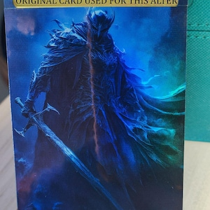 1x bewerkte foliekunst Lord of the Nazgul (niet-folie tot folie) I Edh Commander l Unieke kunst l Volledige kunstfolie I geweldig MTG-cadeau