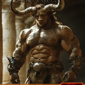 May include: A token creature card depicting a muscular Minotaur with horns and a fierce expression. The card is red with gold trim and reads "Token Creature - Minotaur 2/3".