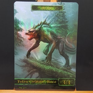 1x Bestia n. 7 *LAMINATO CON FOGLIO* Gettone modificato personalizzato
