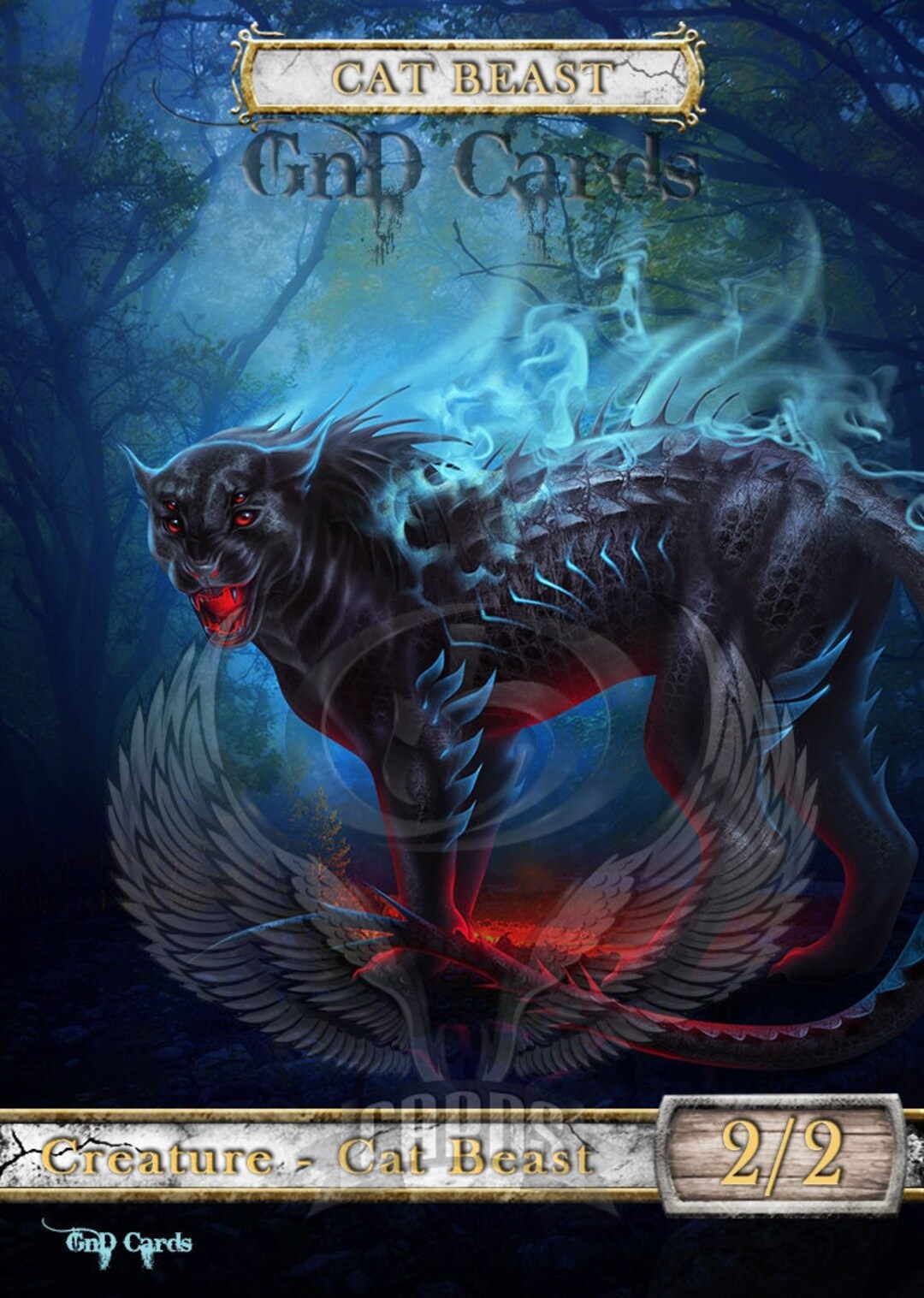 Cat Beast TCG Token Custom Altered - Etsy
