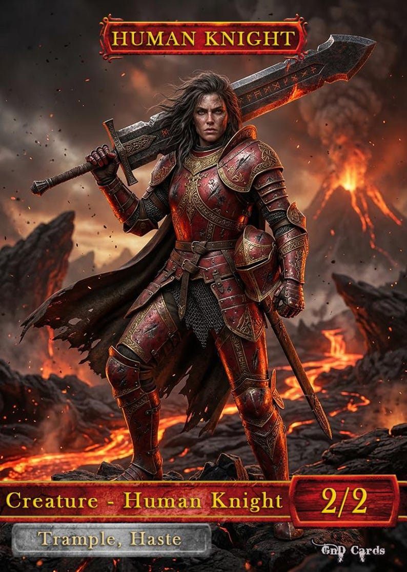 Red Human Knight #9 TCG Token Custom Altered - Etsy UK