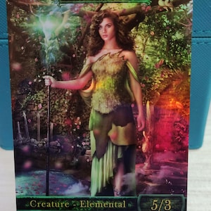 1x Green Elemental #4 *FOIL Laminated* Custom Altered Token (for Titania, Protector of Argoth)