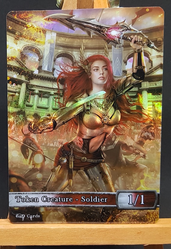 1x Red White Soldier *FOIL LAMINATED* Custom Altered Token