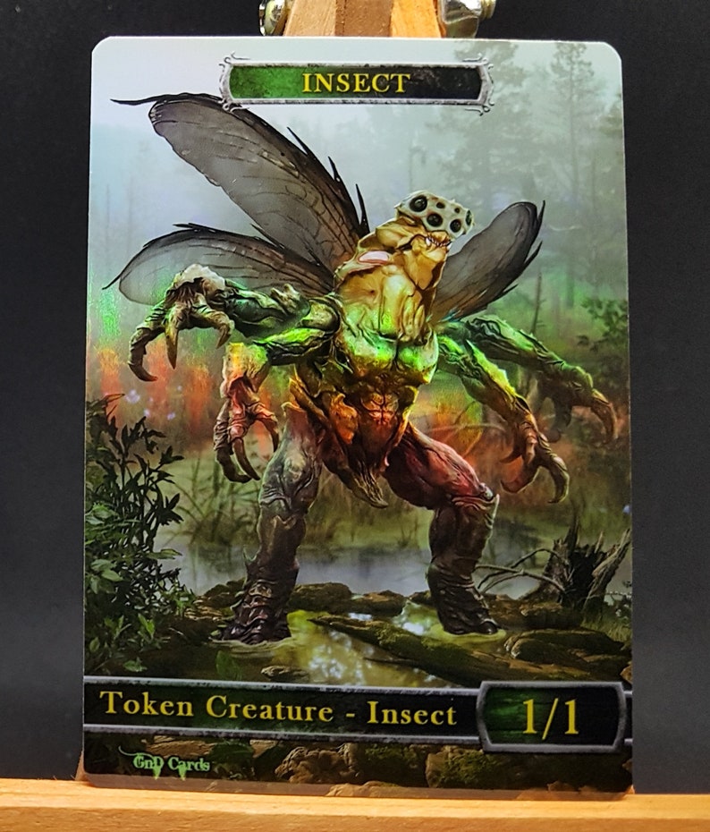 1x *foil* Insect #7 Green Black Custom Altered Token - Etsy