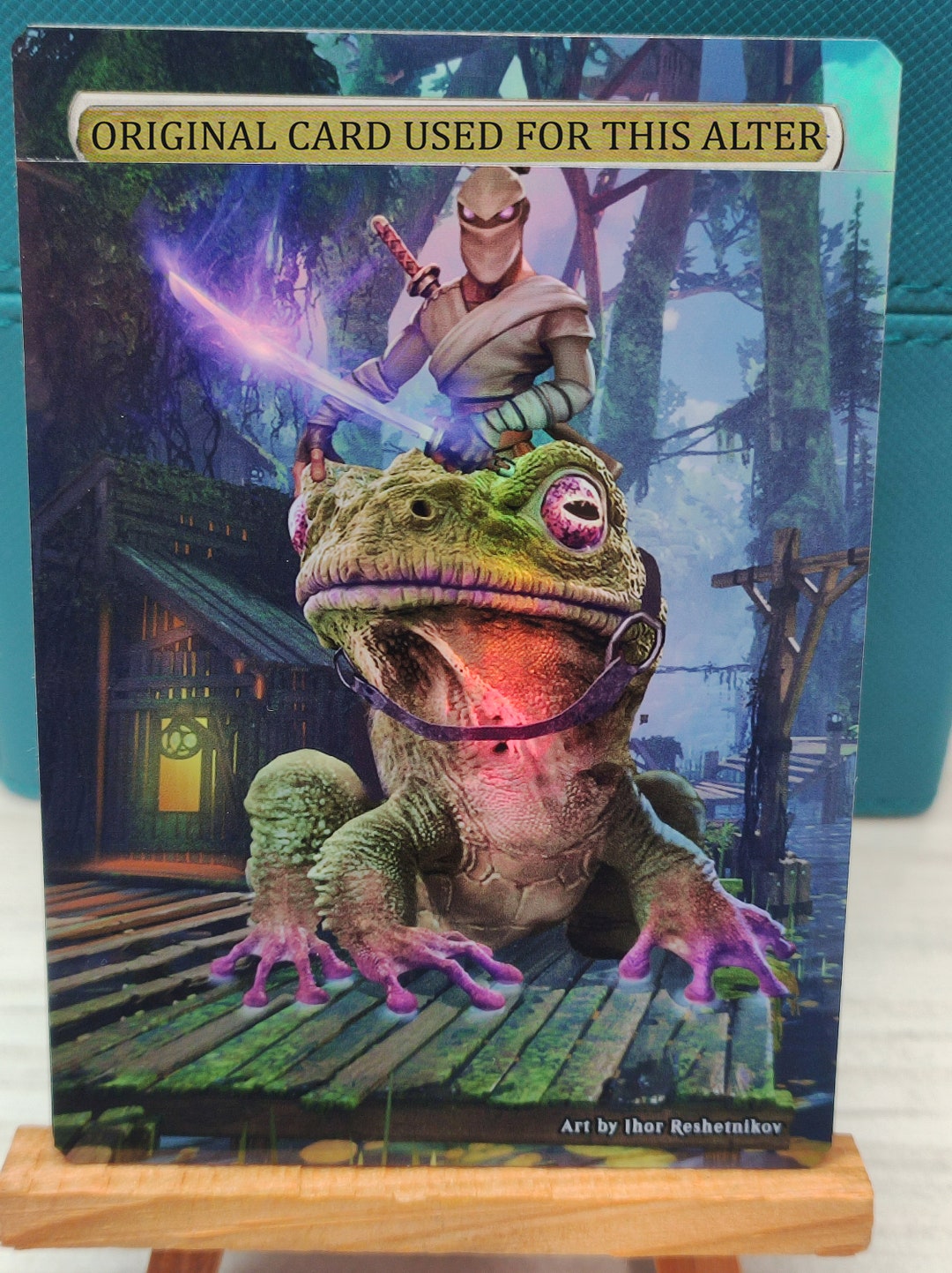1x Foil Altered Art Tatsunari, Toad Rider (non-foil Into Foil) - Etsy