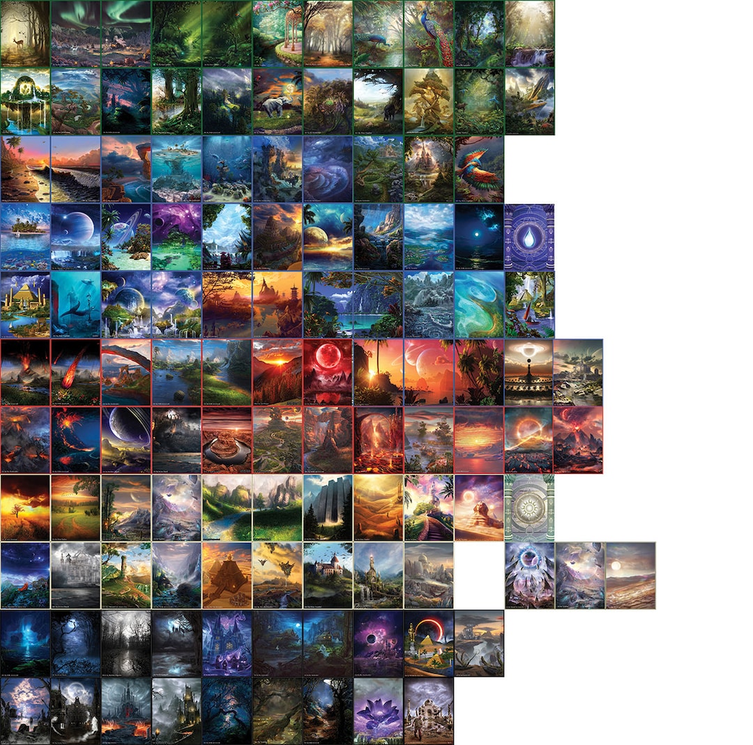 Full Set of Non-foil Custom Altered Basic Lands Discounted - Etsy