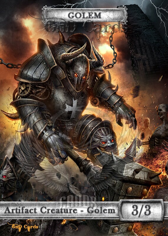 3x Golem 3 Custom Tokens Kaladesh for Blade Splicer MTG Etsy