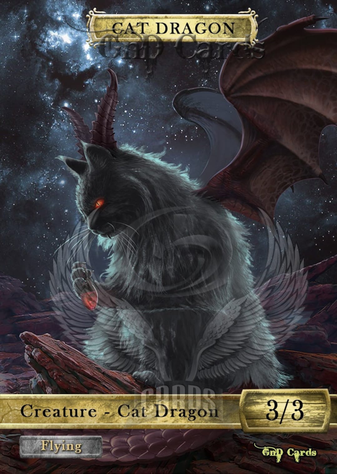 Cat Dragon #2 TCG Token Custom Altered - Etsy