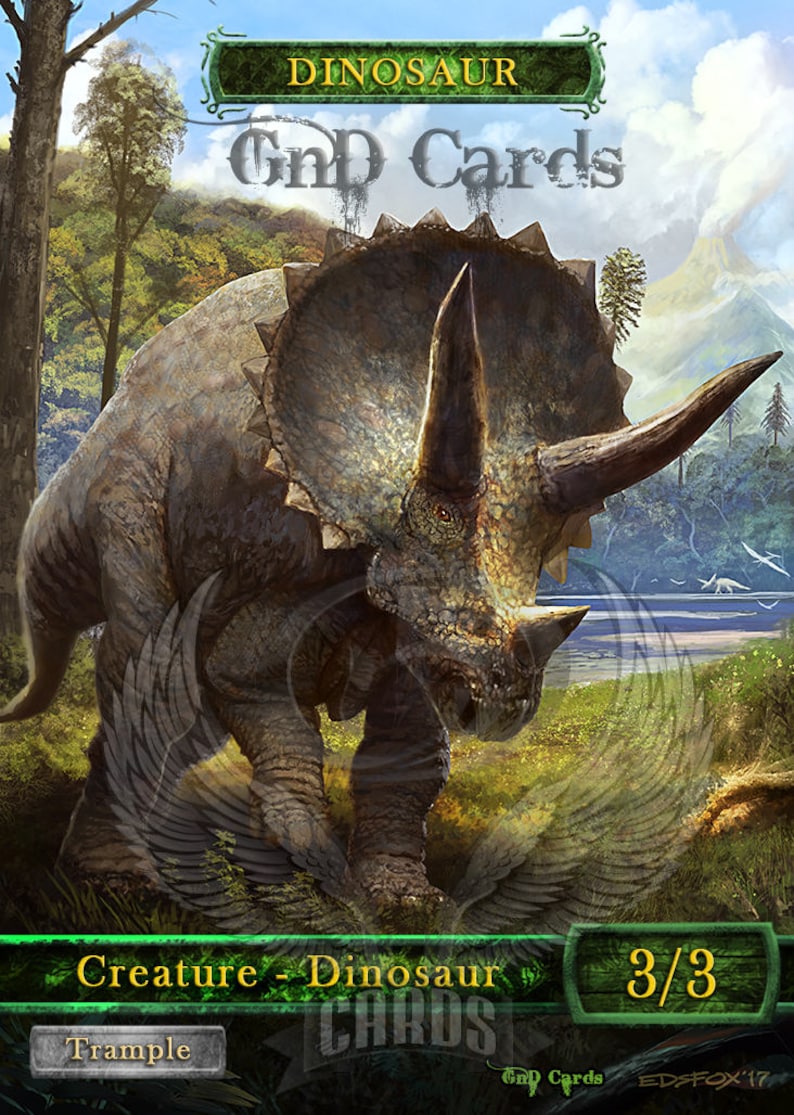 3x Dinosaur #3 Custom Altered Tokens MTG Ixalan