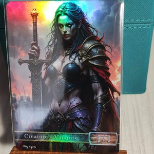 1x gettone modificato personalizzato Vampiro n. 80 *LAMINATO CON FOGLIO*