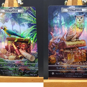 Pacote de tesouro (4 fichas) *LAMINADO COM FOIL* Fichas personalizadas alteradas