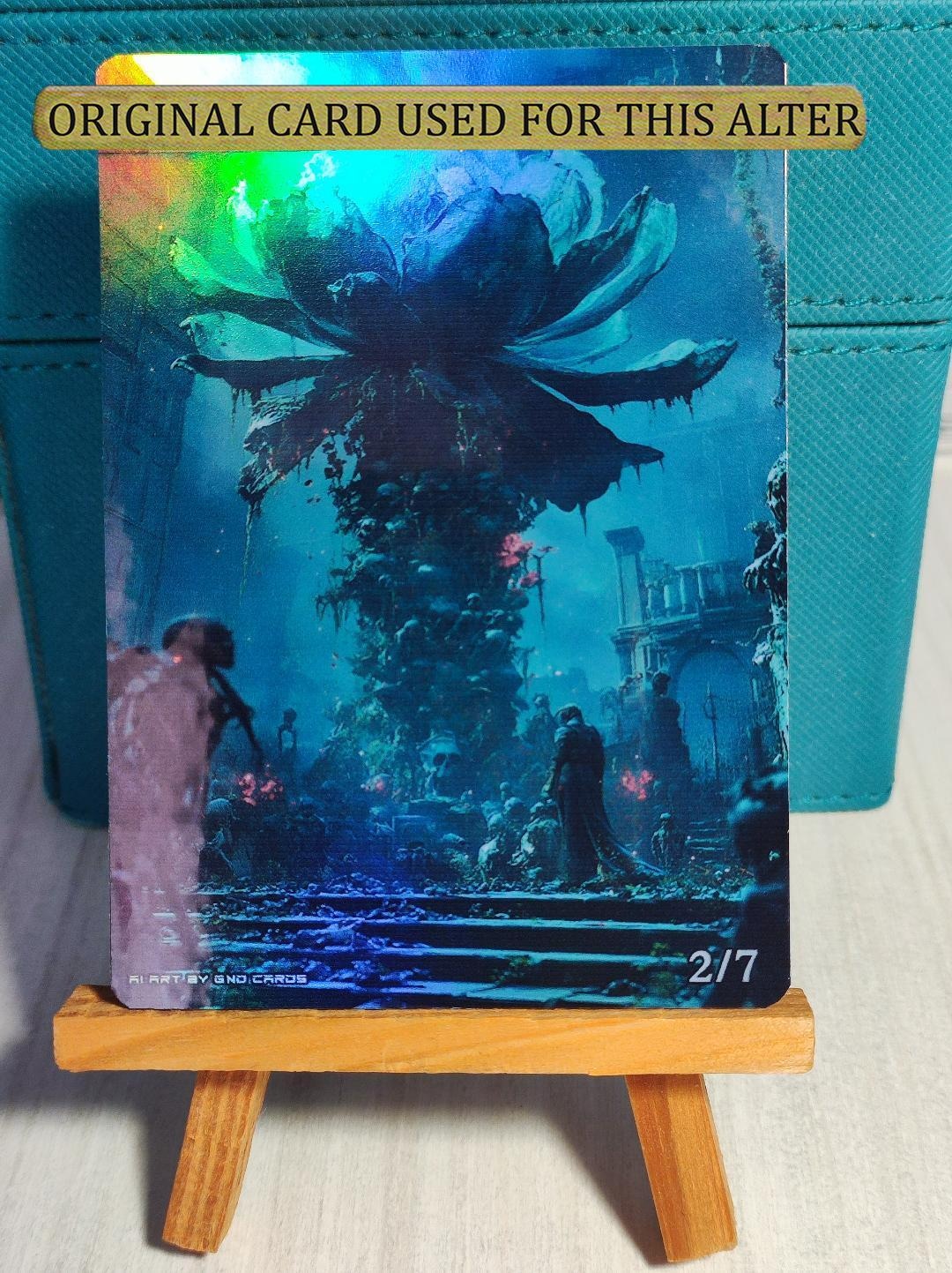 1x Foil Altered Art the Necrobloom (non-foil Into Foil) I New Edh