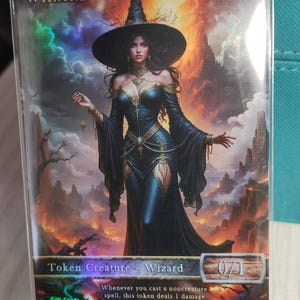 1x Black Wizard #17 *FOIL LAMINATED* TCG Custom Altered Token