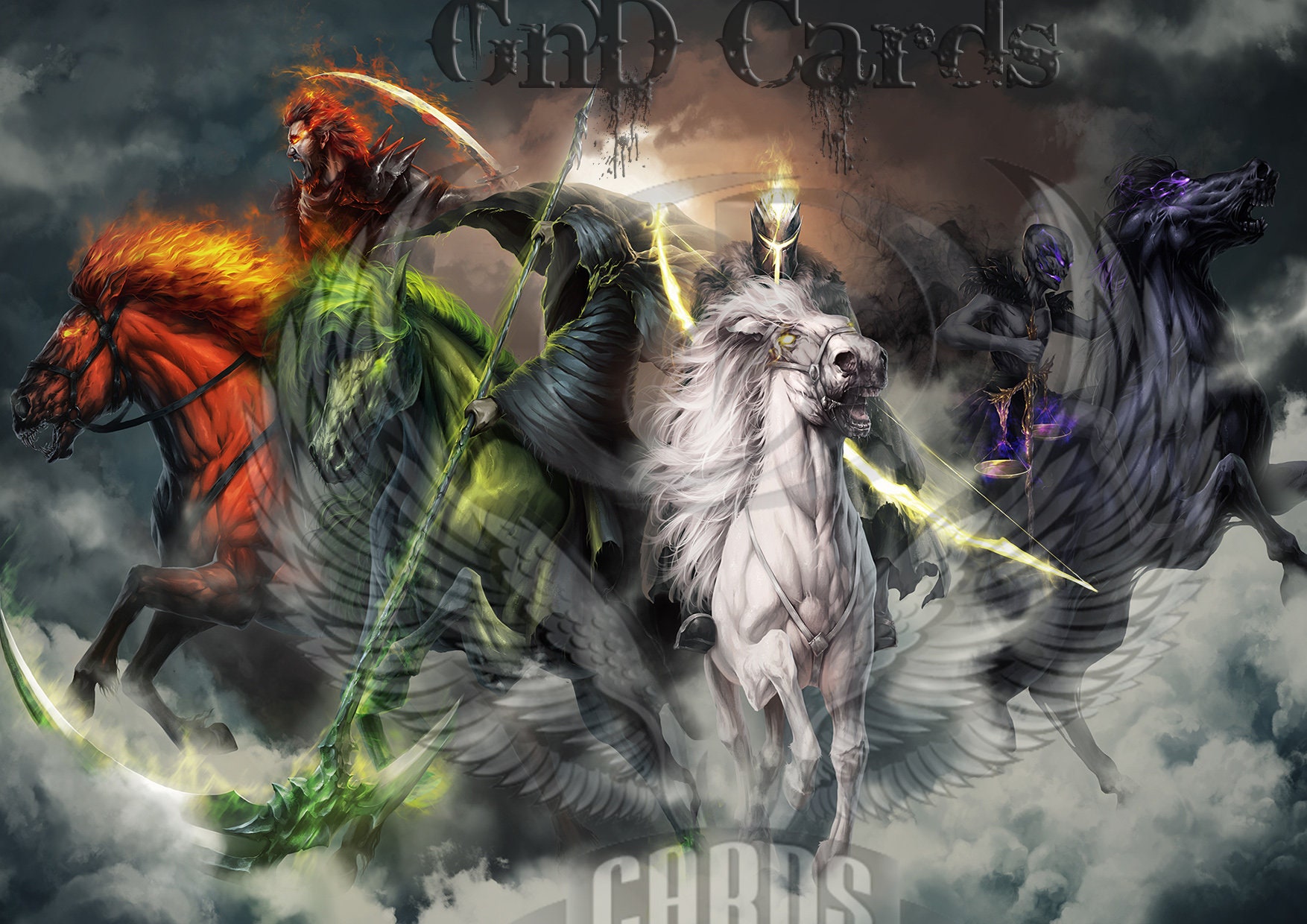 Art Print **the 4 Horsemen of Apocalypse** 13x19 Inches A3+ Size