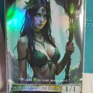 1x Elfo Druido n. 21 *LAMINATO CON FOGLIO* Gettone modificato personalizzato