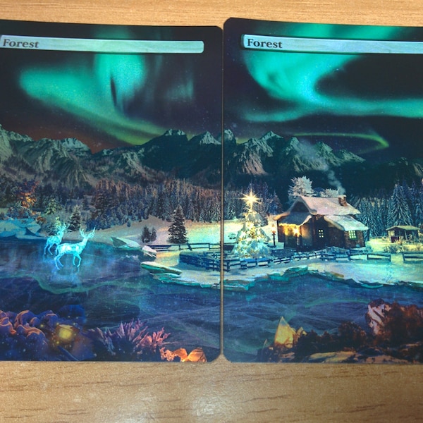Mtg Foil Basic Lands Etsy