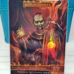 1x Goblin Shaman #2 *FOIL LAMINATED* Custom Altered Token