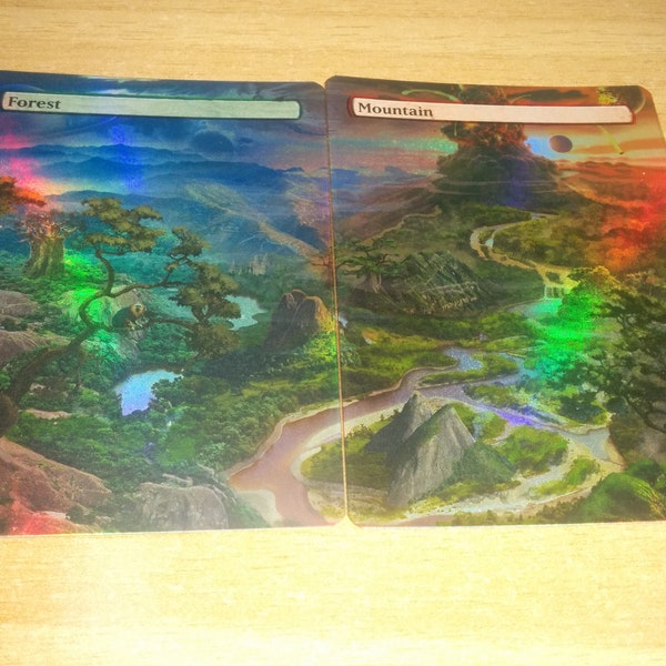 Foil Basic Lands Etsy