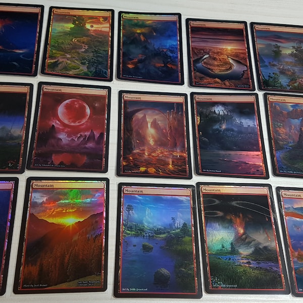 Foil Basic Lands Etsy