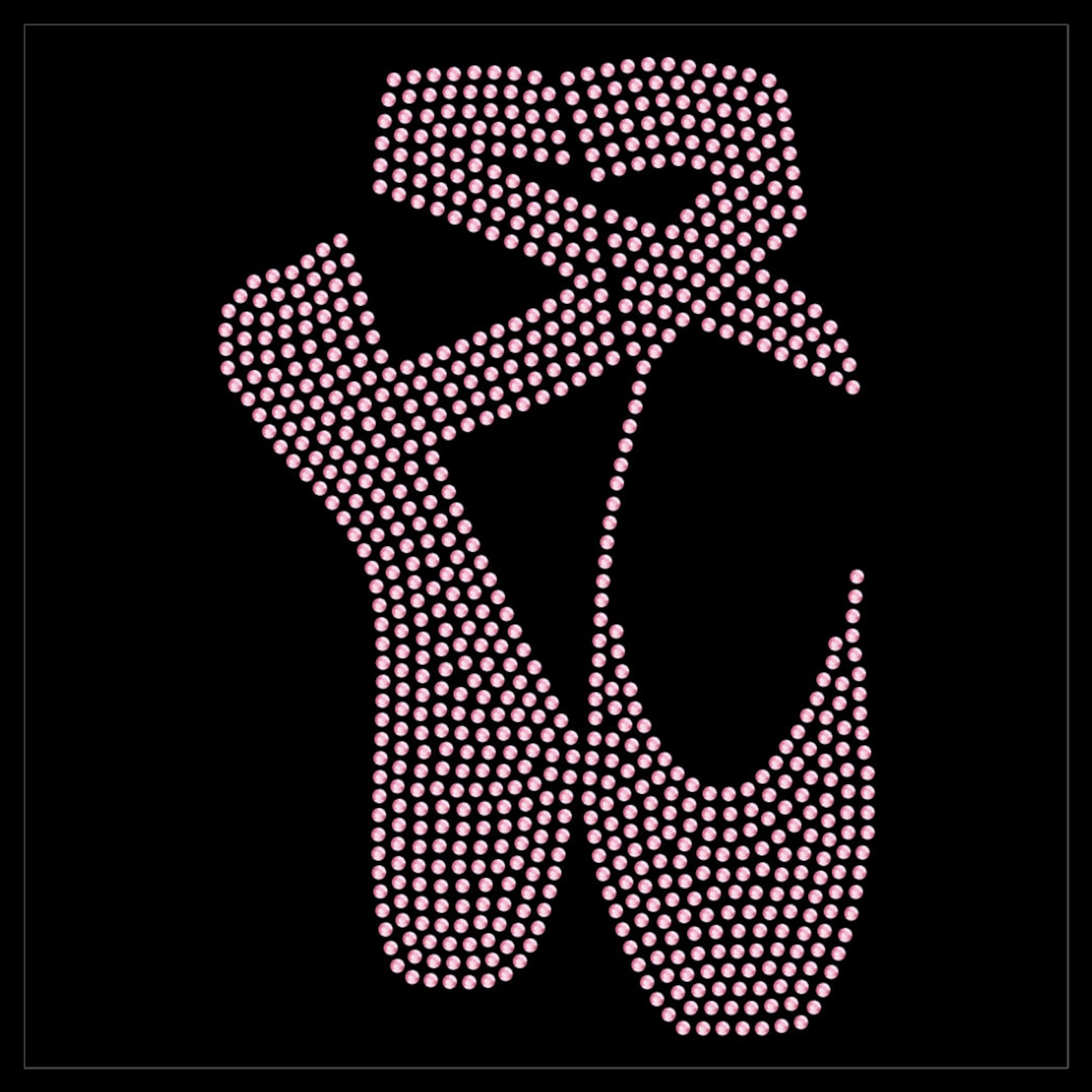 ballet dancer shoes dance mom rhinestone iron on transfer hotfix bling