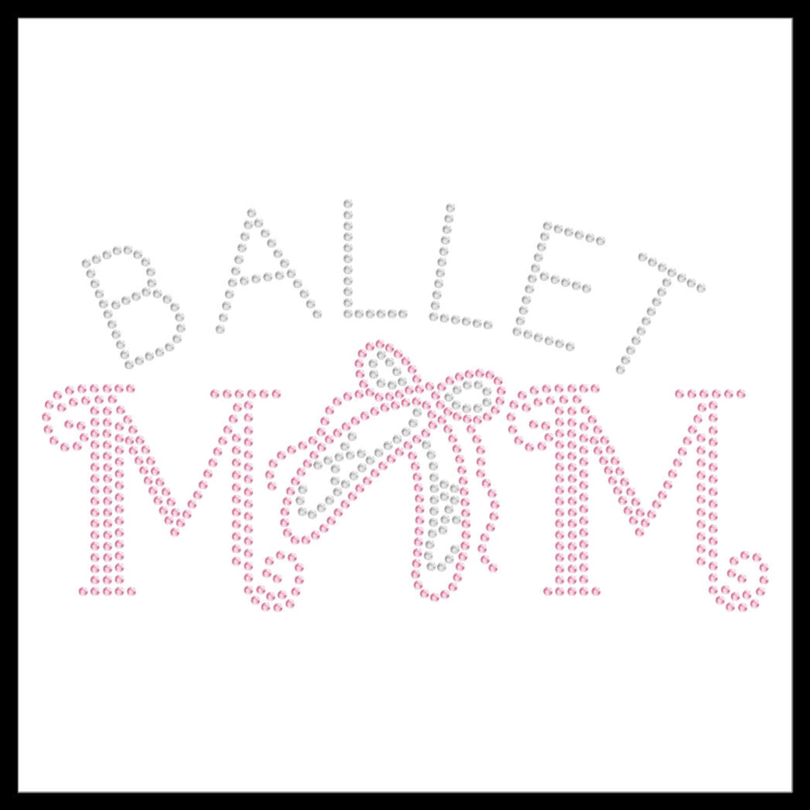 ballet mom dancer shoes rhinestone iron on transfer hotfix bling