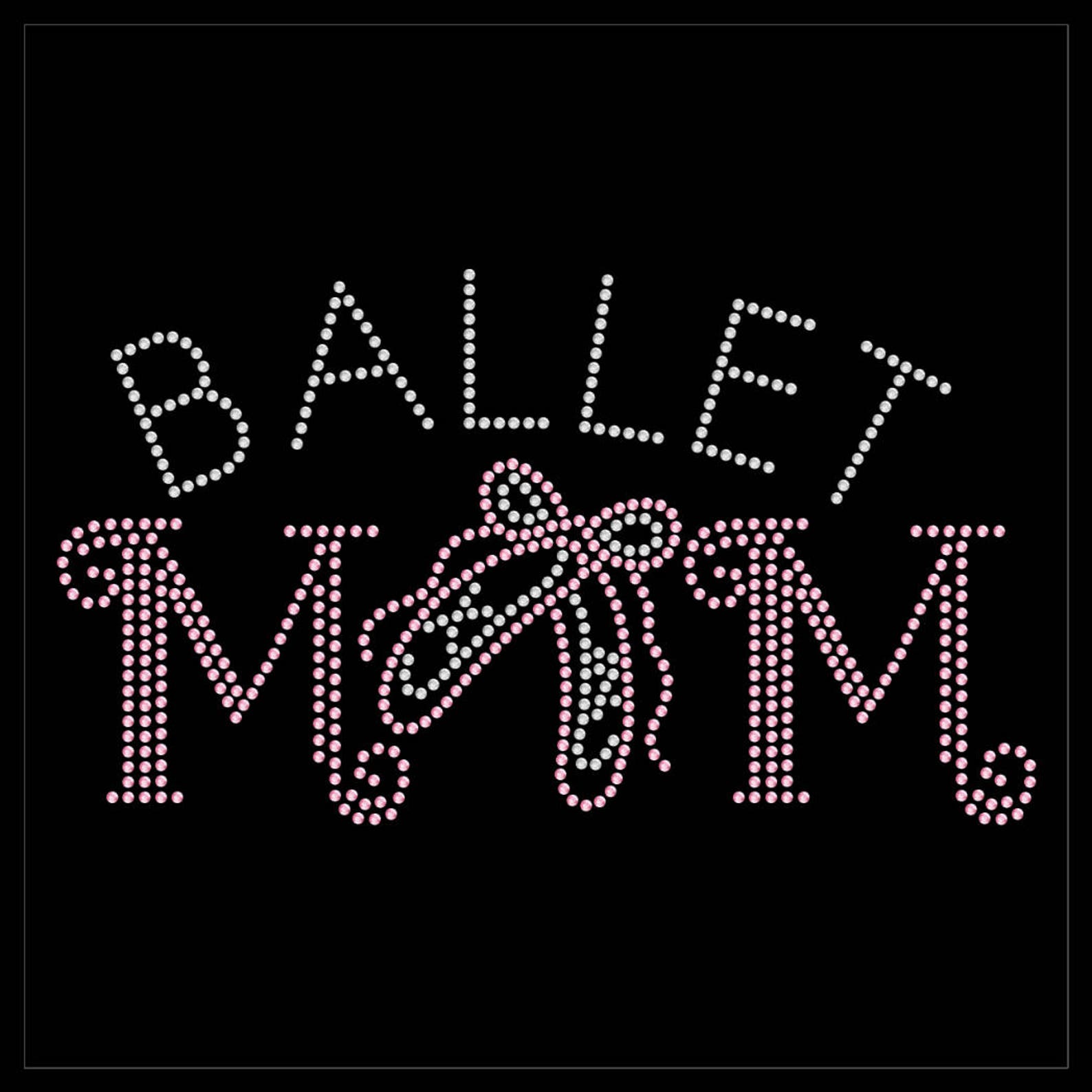 ballet mom dancer shoes rhinestone iron on transfer hotfix bling