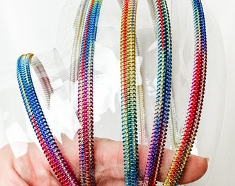 Transparent Clear Vinyl with Rainbow Coil #5 Zipper Tape by the Yard Nylon Coil Bag Making Supplies Sewing Hardware