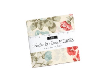 Collection for a Cause Etchings Charm Pack 44330PP Moda Fabric 100% Cotton Quilt Quilting 5" Square 44330PP Sewing Project FB02