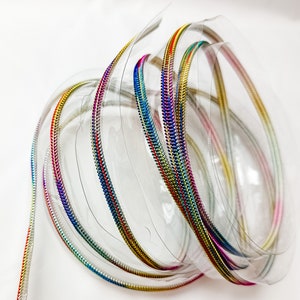 Transparent Clear Vinyl with Rainbow Coil 5 Zipper Tape by the Yard Nylon Coil Bag Making Supplies Sewing Hardware image 2