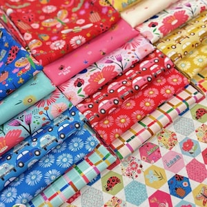 Poppie Cotton Hey Love Bug 19Pc Fat Quarter Bundle McKenzie Elston 100% Cotton Quilt Quilting 18"x22" BG25150 Sewing Project