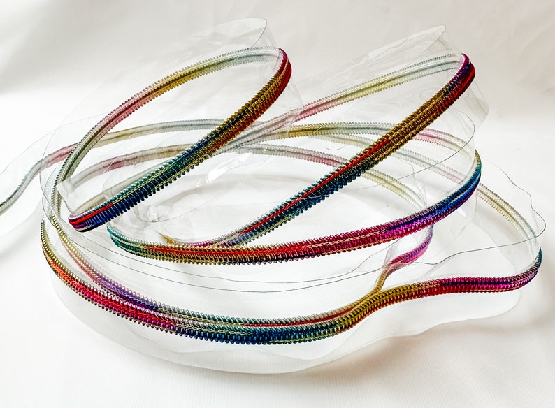 Transparent Clear Vinyl with Rainbow Coil 5 Zipper Tape by the Yard Nylon Coil Bag Making Supplies Sewing Hardware image 4