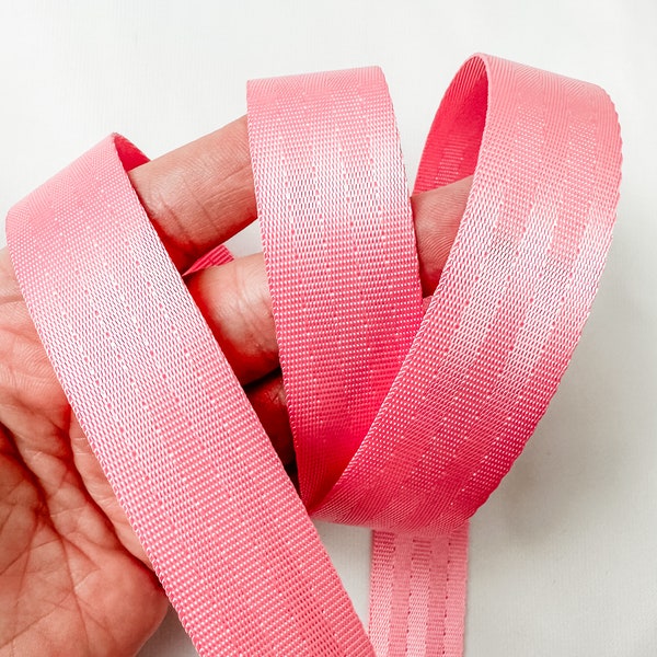 Pastel Pink 1" Webbing Strapping Backpack Strap Seatbelt by the Yard Nylon Bag Making Supplies Sewing Hardware