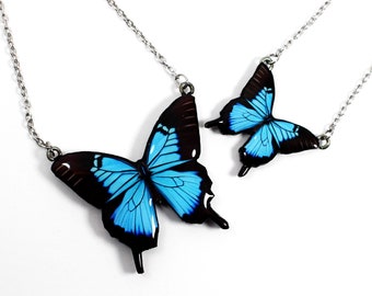 Handmade Blue Butterfly Pendant Necklace - Nature Inspired Jewelry