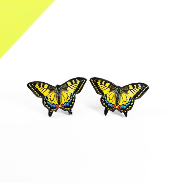 Swallowtail Butterfly Stud Earrings - Nature Inspired Gift for Her Stud Butterfly Earrings, Hypoallergenic, Cute gift for girls