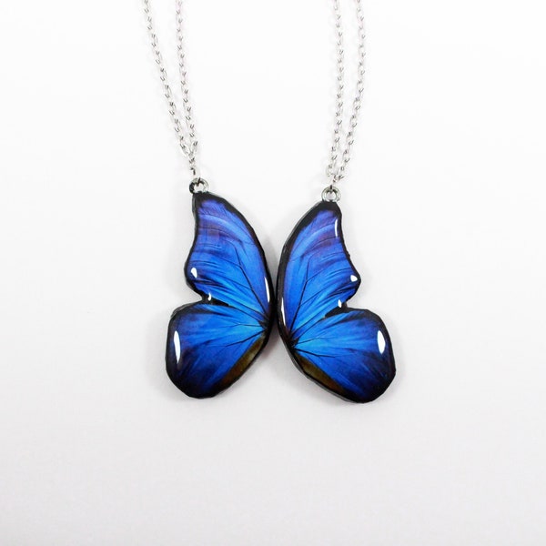 Freundschaftskette, Blaue Schmetterlingsflügelkette, Blaue Flügelhalskette, Schmetterling, Schmetterlingshalskette, Schmetterlingsanhänger, Flügel, Flügelschmuck