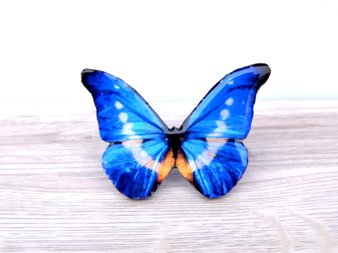 Blue Butterfly Ring Butterfly Jewelry Butterfly Wing Ring Etsy