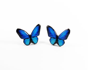 Blue Butterfly Stud Earrings, Hypoallergenic and Stylish gift, Butterfly Lover Gift, Butterfly Jewelry gift, Blue Earring gift, Cute Gift