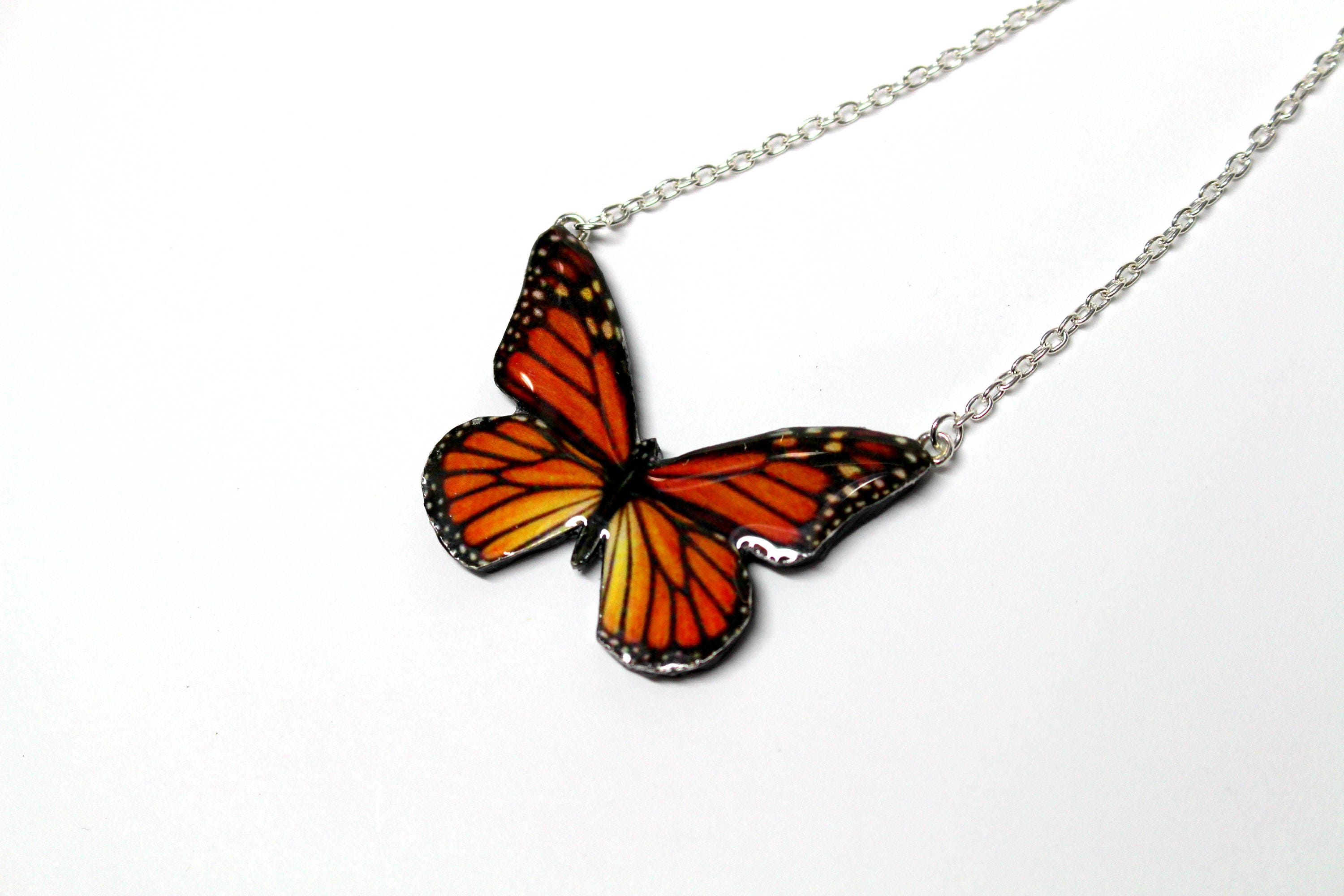 Monarch Butterfly Necklace Colorful 