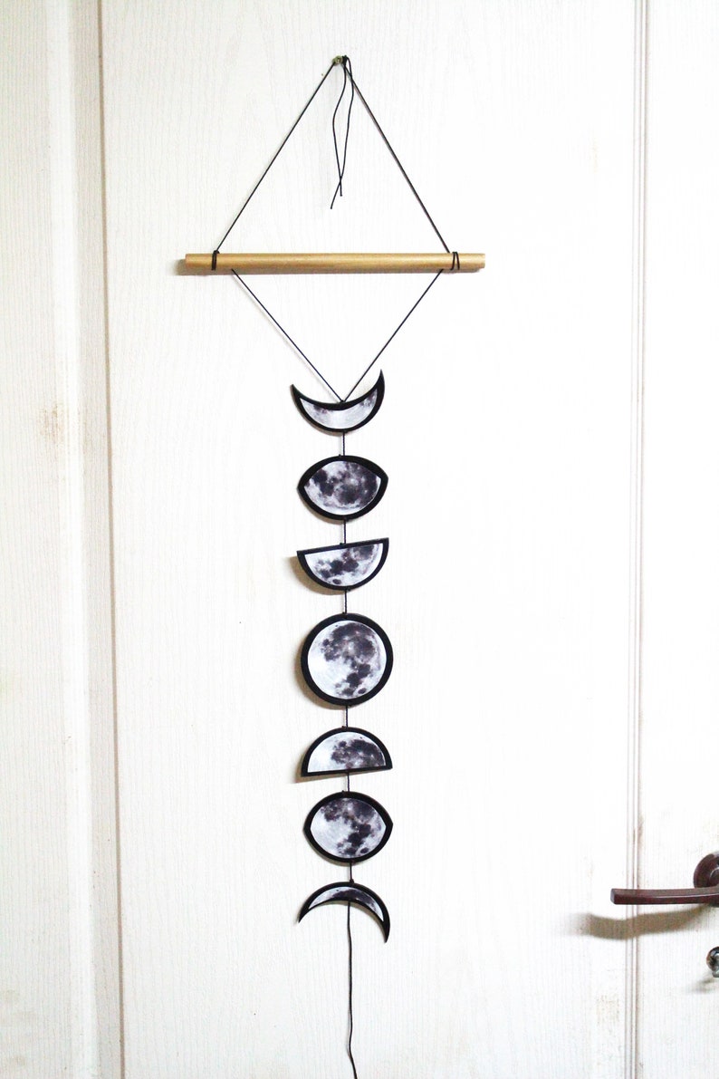 Phases of the Moon Wall Decor Moon Phase Wall Hanging Moon Etsy