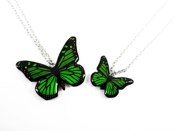 Black and Green Butterfly Necklace Black and Green Butterfly Necklace
