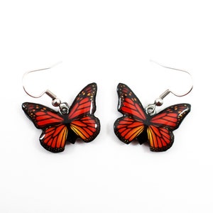 Monarch Butterfly earrings, Butterfly Jewelry, Butterfly wing earrings, Wing jewelry, Summer jewelry, Fashion, Butterfly, Earrings