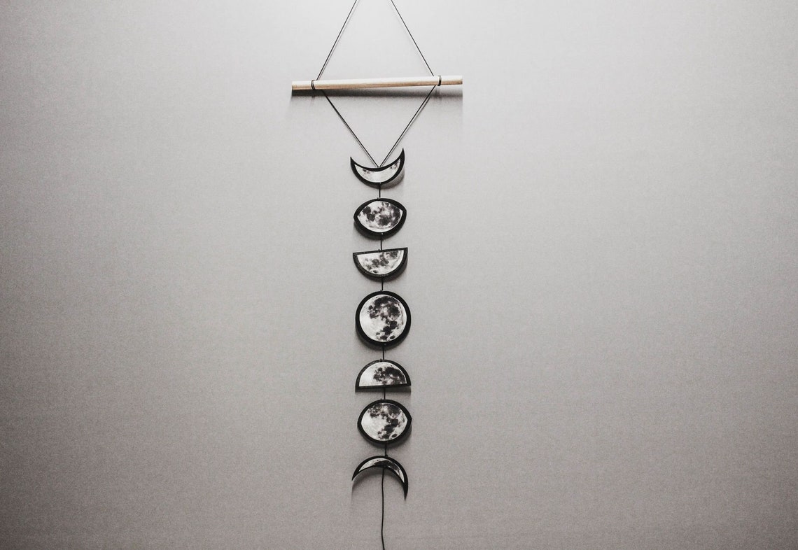 Phases of the Moon Wall Decor Moon Phase Wall Hanging Moon Etsy