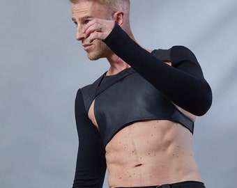 Mens bolero, festival clothing, cyberpunk shrug cosplay accessories -  SH3 men