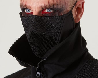 Cyberpunk Face Mask with Nose Wire: Adjustable Softshell Mask - MT-M