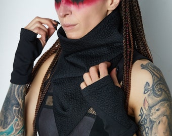 Black arm warmers, street style gloves - WRW2 Q10