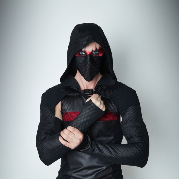 Cyberpunk shrug , wasteland hooded sleeves with mask -  SH60 Man Q6