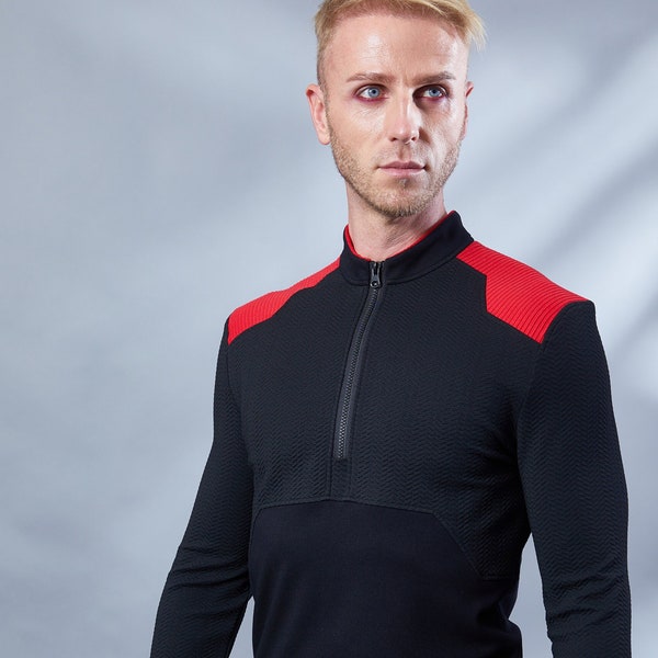 Black and red pullover, sci-fi cosplay, futuristic clothing - RR men