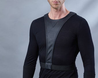 Faux leather harness, cyberpunk accessory - BA men